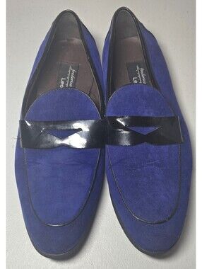 Frederico Leone Limited "New Yorker" Men's Size 11-11.5 Blue Suede Tuxedo Shoes